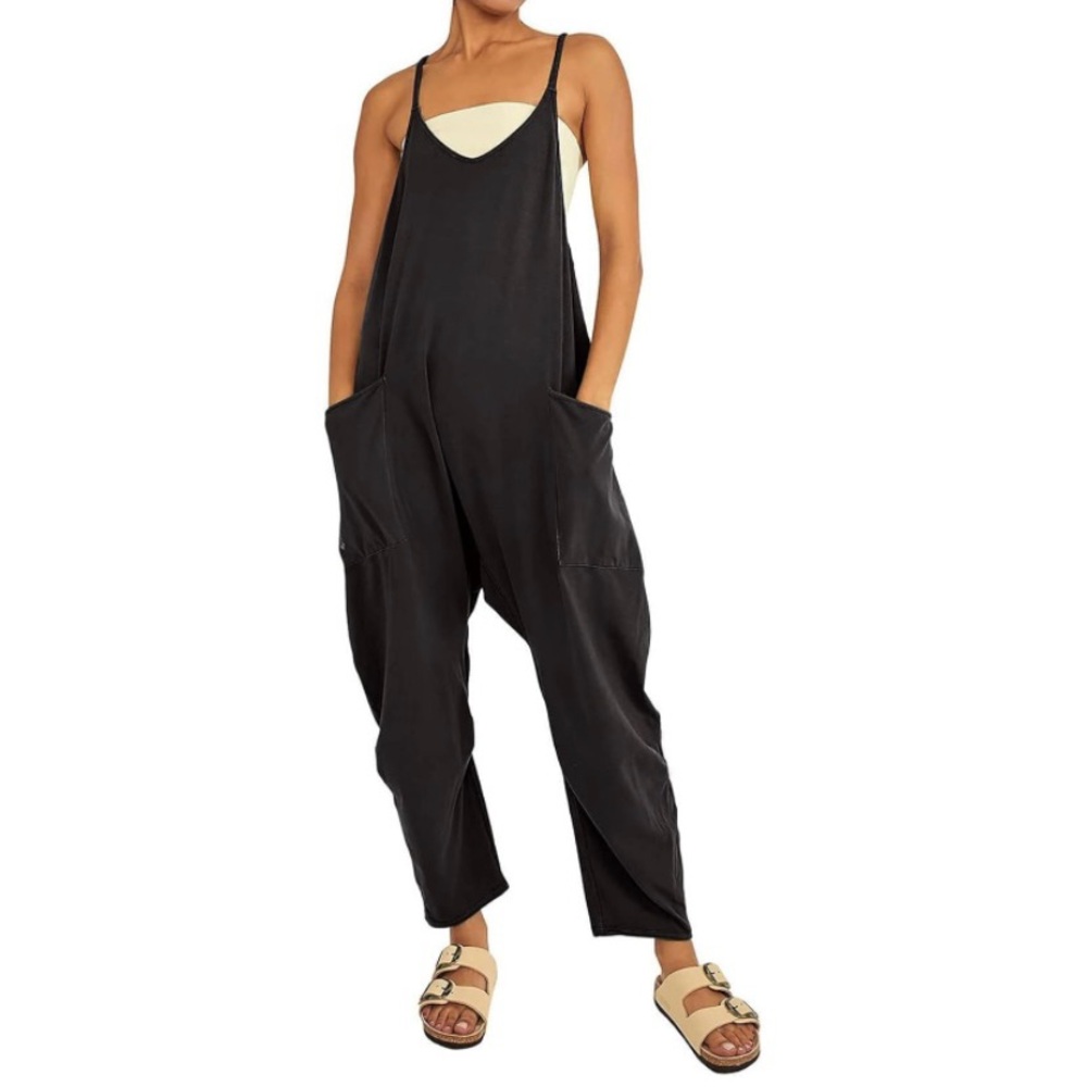 New Women Medium Rompers for Women Casual Summer Jumpsuits Sleeveless Loose